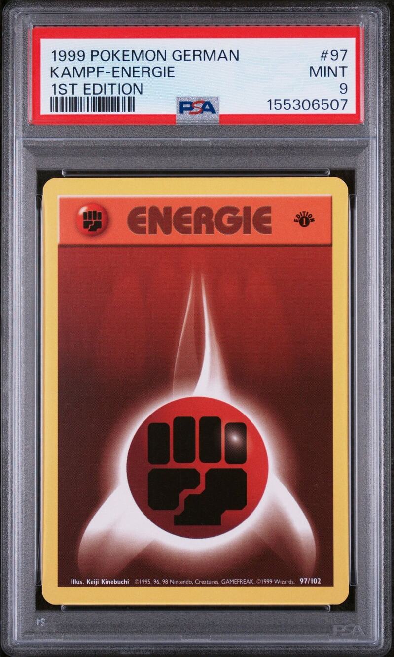 PSA 9 MINT Fighting Energy (Kampf-Energie) 1st 97/102 1999 German Base Set Card